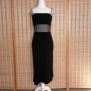 Jessica McClintock for Gunne Sax Y2K Black Sheer Cutout Dress Juniors 7